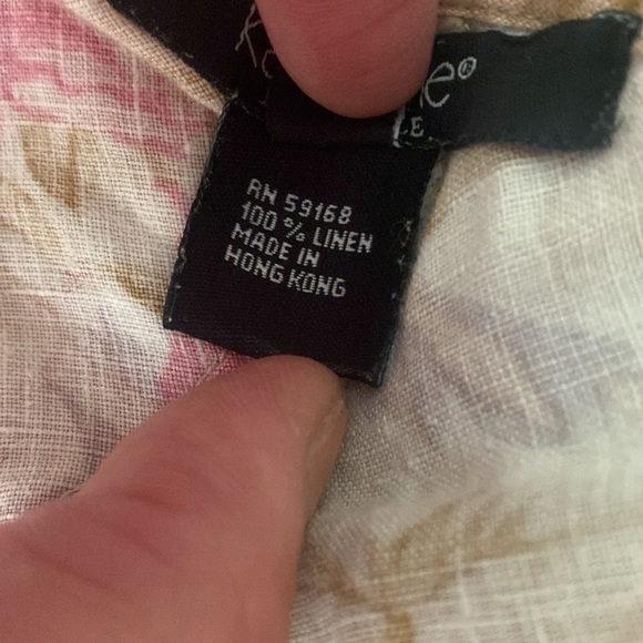 Karen Kane VINTAGE 100% LINEN Maxi Floral Dress - Picture 7 of 11